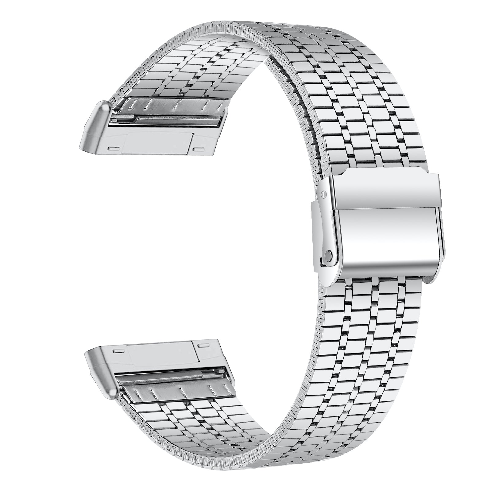 For Fitbit Versa 4 Sense 2 Stainless Steel 7-Beads Watch Band Dual Buckle Replacement Wrist Strap For Fitbit Versa 4 Sense 2 Stainless Steel 7-Beads Watch Band Dual Buckle Replacement Wrist Strap
